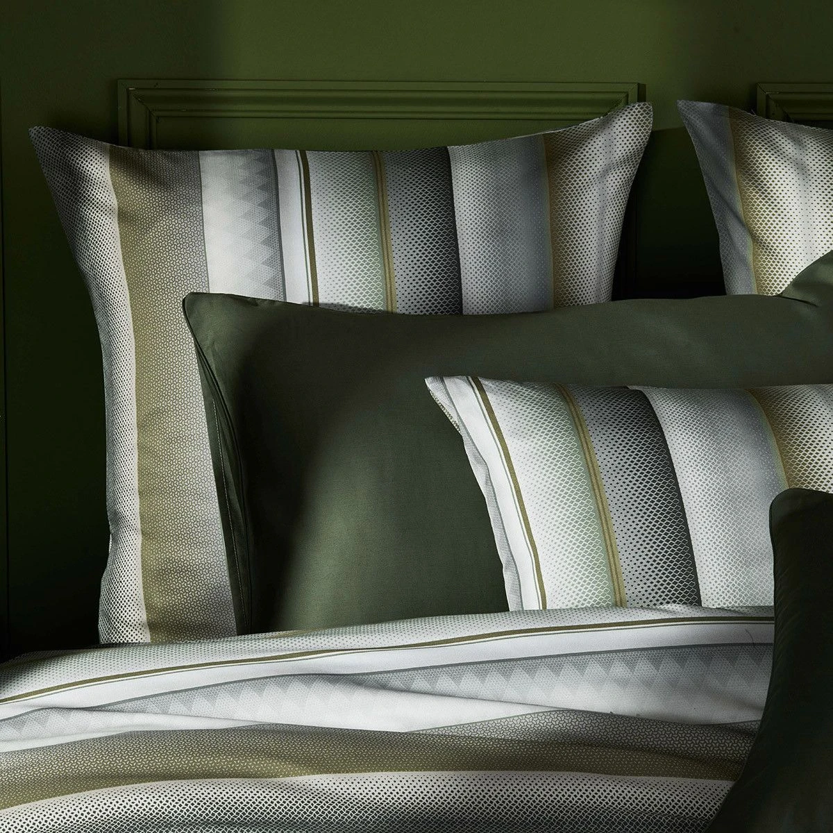 Lot H.couette +taies Satin De Coton Green Orlando – Image 3