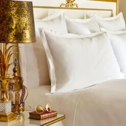 Lot H.couette +taies Satin De Coton 120 Fils/cm² Vert Bleu Palace Bourdon