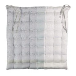 Galette De Chaise Pur Coton Enduit Imperméable Gris Mille Matieres