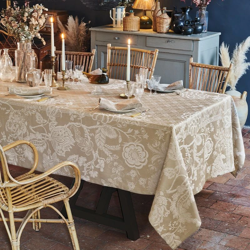 Nappe Jacquard Pur Lin Scarlett
