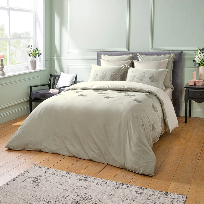 Taie D'oreiller Satin De Coton 120 Fils/cm² Jade Tulipes – Image 5