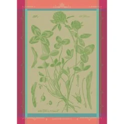 Torchon Pur Coton Fleurs De Trefle