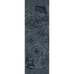 Chemin De Table Pur Coton Antitache Déperlant Anthracite Rose Des Vents