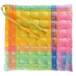 Galette De Chaise Pur Coton Enduit Imperméable Orange Mille Wax