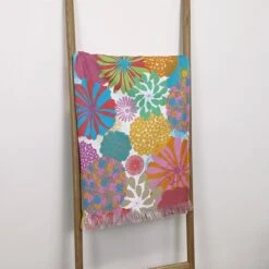 Fouta Pur Coton 340 G/m² Rainbow Pop Flowers