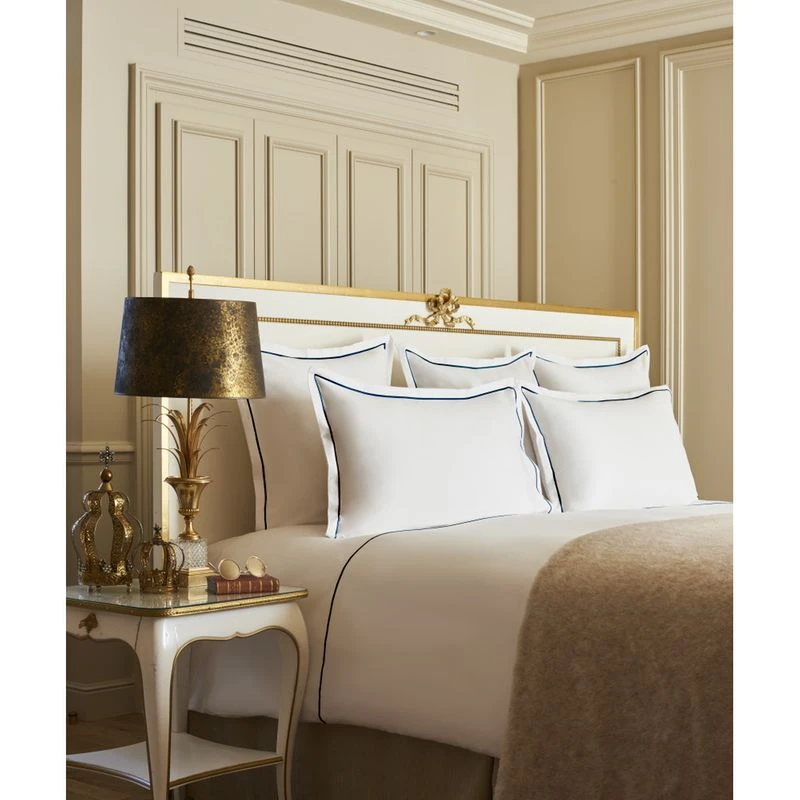 Lot H.couette +taies Satin De Coton 120 Fils/cm² Vert Bleu Palace Bourdon – Image 6