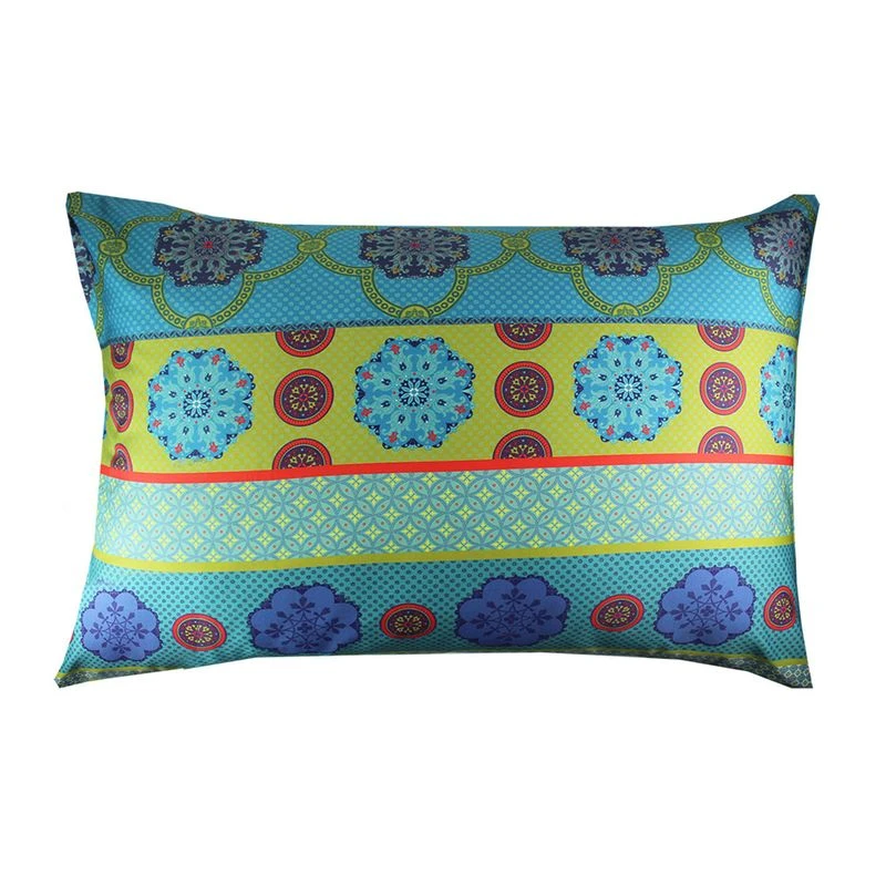 Taie D'oreiller Satin De Coton 120 Fils/cm² Turquoise Rosalia – Image 2