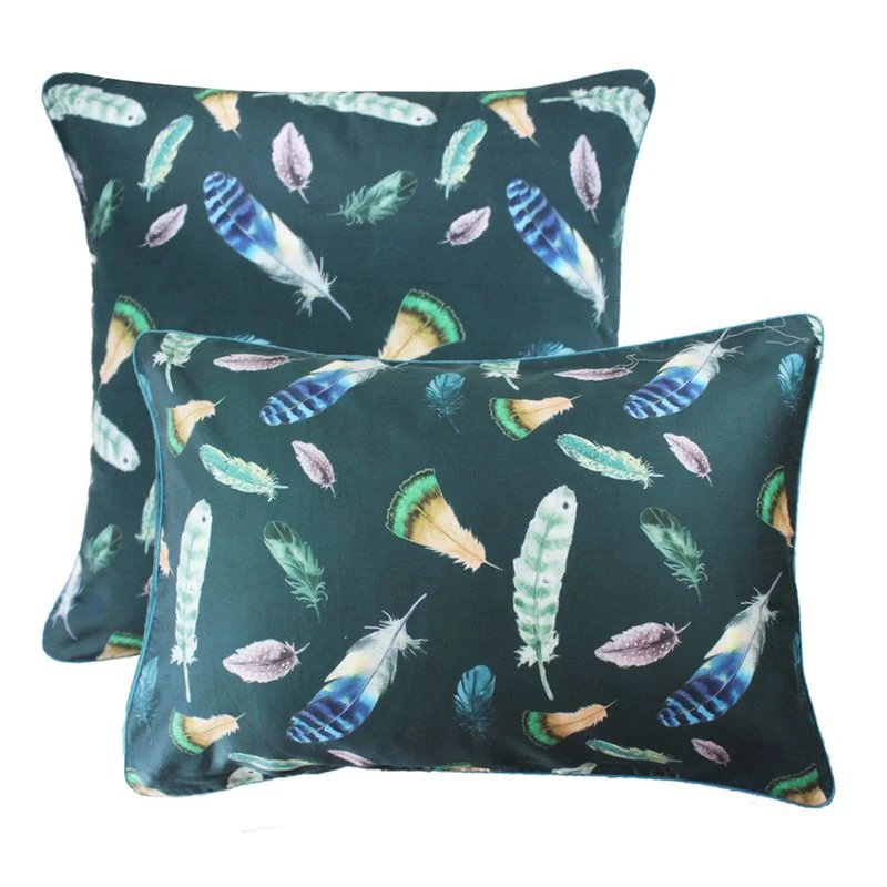 Taie D'oreiller Satin De Coton 120 Fils/cm² Green Feathers – Image 3