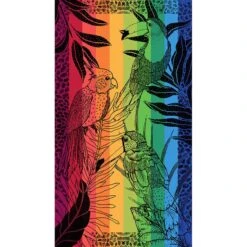 Drap De Plage Pur Coton 500 G/m² Rainbow Tropical Birds