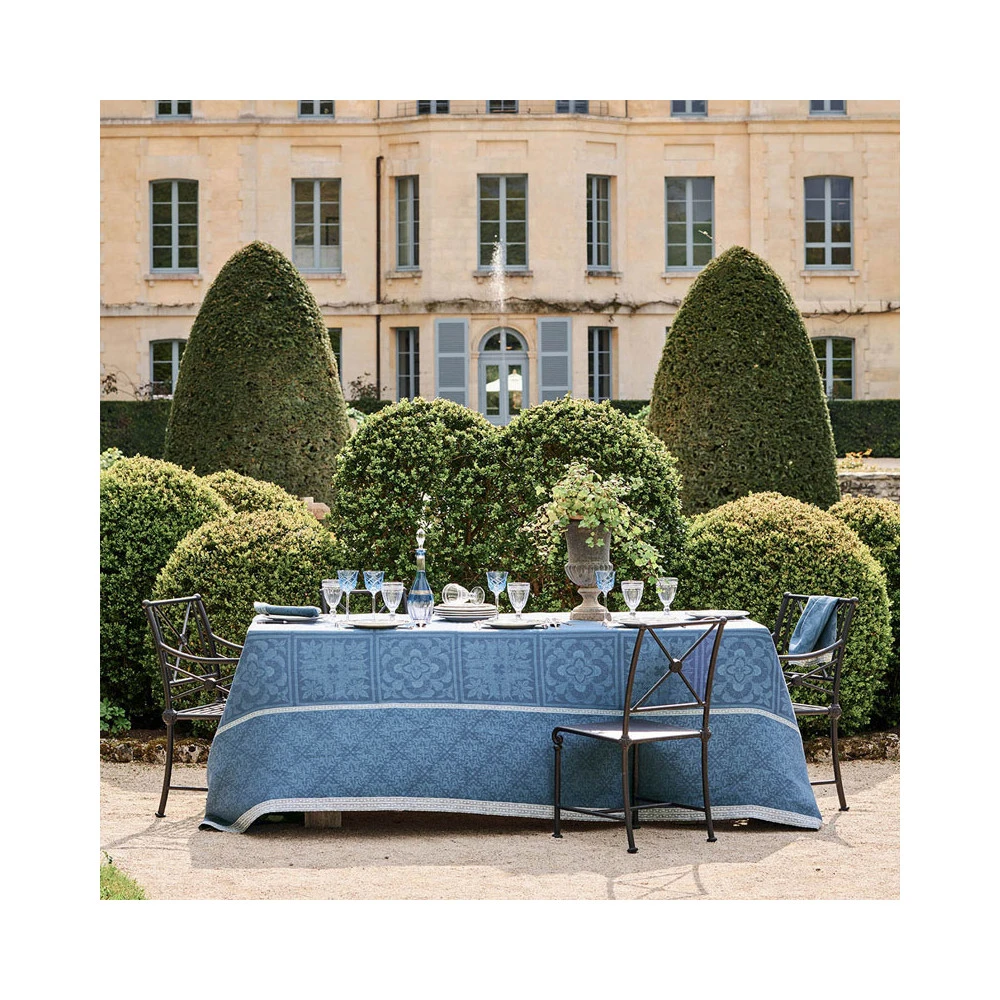 4 Serviettes De Table Harmonie Bleu Garnier Thiebaut – Image 3