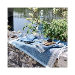 4 Serviettes De Table Harmonie Bleu Garnier Thiebaut