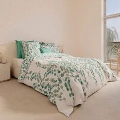 Lot H.couette +taies Percale De Coton 80 Fils/cm² Blanc Eucalyptus