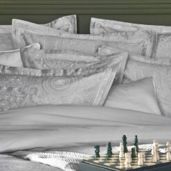 Taie D'oreiller Satin De Coton 120 Fils/cm² Argent Nuits Perses