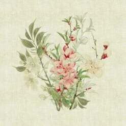 Serviette Pur Lin Lavé Ombres Des Cerisiers