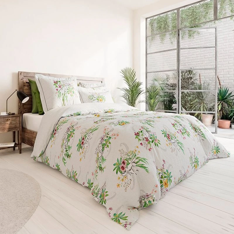 Housse De Couette Satin De Coton 120 Fils/cm² Printemps Clematites