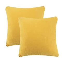 Lot De 2 Taies Double Gaze De Coton Bio Curry Lila