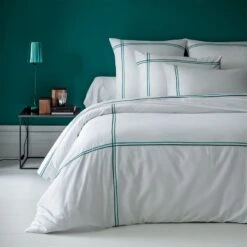 Housse De Couette Satin De Coton 120 Fils/cm² Navy Palais Chic