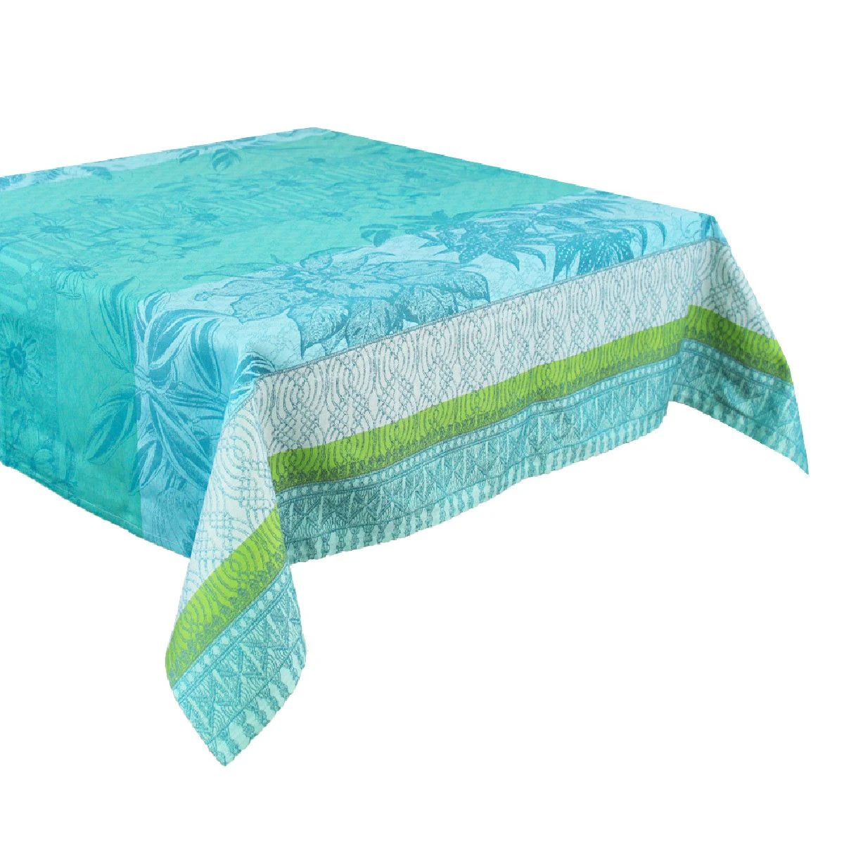 Nappe Enduite Pur Coton Bleu Mille Alocasias – Image 2