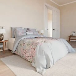 Lot H.couette +taies Percale De Coton 80 Fils/cm² Perle Sakura