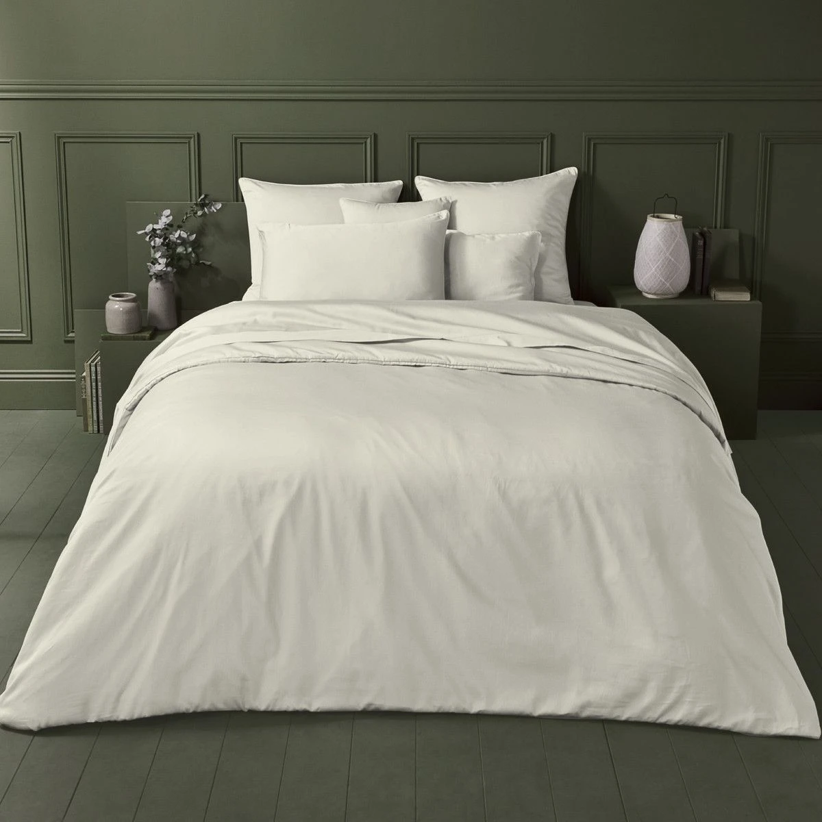 Housse De Couette Satin De Coton 120 Fils/cm² Angora Ava Uni