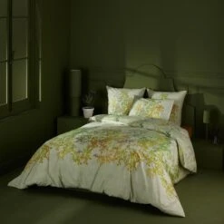 Lot H.couette +taies Percale De Coton 80 Fils/cm² Flamboyant Lumieres D'automne