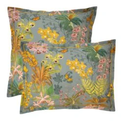 Taie D'oreiller Percale De Coton 80 Fils/cm² Nuit D Orchidees