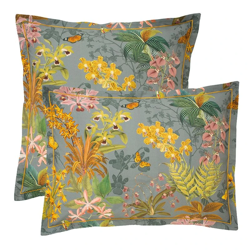 Taie D'oreiller Percale De Coton 80 Fils/cm² Nuit D Orchidees