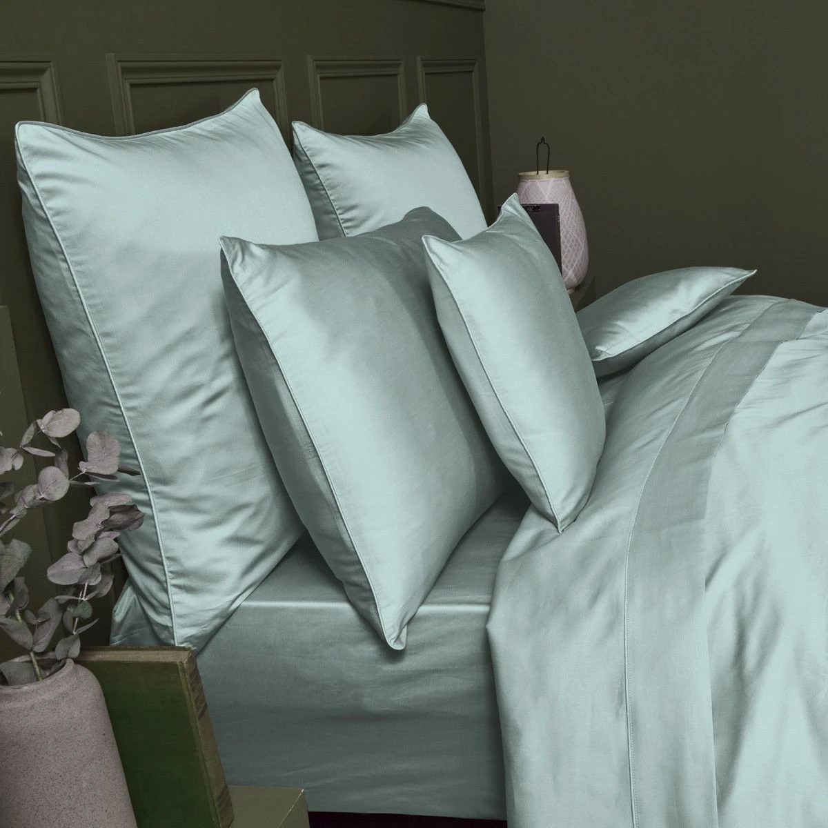 Taie De Traversin Satin De Coton 120 Fils/cm² Mordore Ava Uni – Image 18