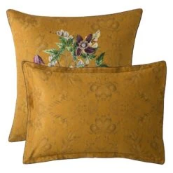 Taie D'oreiller Satin De Coton 120 Fils/cm² Curry Chants D'oiseaux