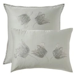Taie D'oreiller Satin De Coton 120 Fils/cm² Jade Tulipes