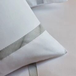 Lot De 2 Taies Satin De Coton 120 Fils/cm² Gris Suite Executive