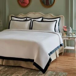 Housse De Couette Satin De Coton 120 Fils/cm² Bleu Suite Heritage