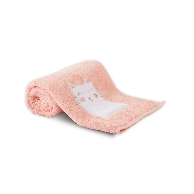 Serviette Eponge Pur Coton Petit Chat