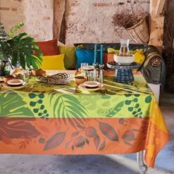 Nappe Anti Tache Pur Coton Orange Festival