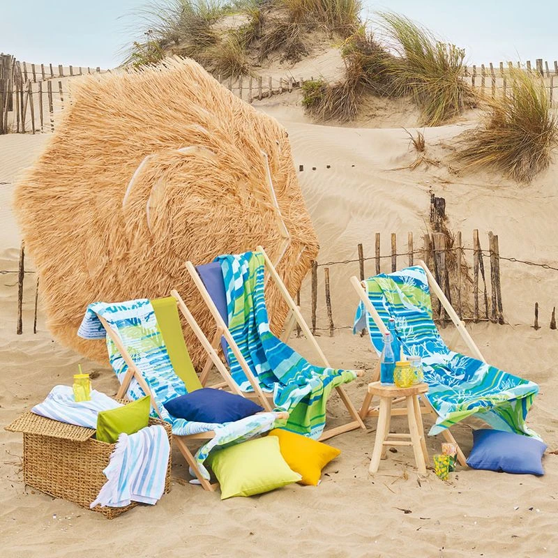 Drap De Plage Pur Coton 420 G/m² Aqua Sous La Mer – Image 3