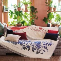 Jete De Canape Pur Coton Tangerine