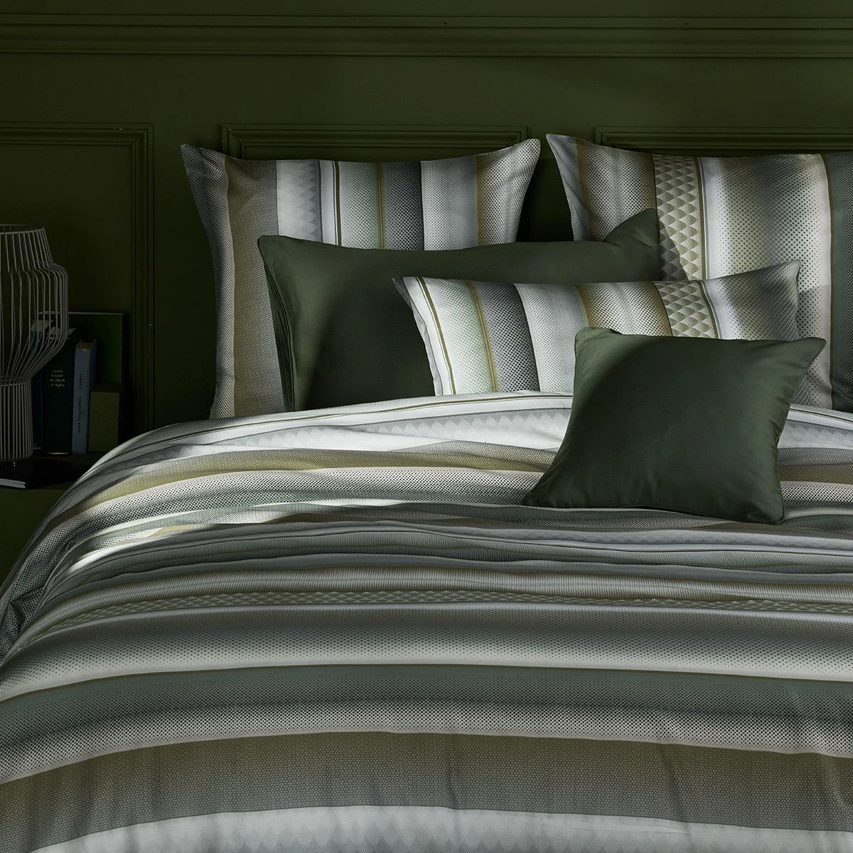 Lot H.couette +taies Satin De Coton Green Orlando – Image 2