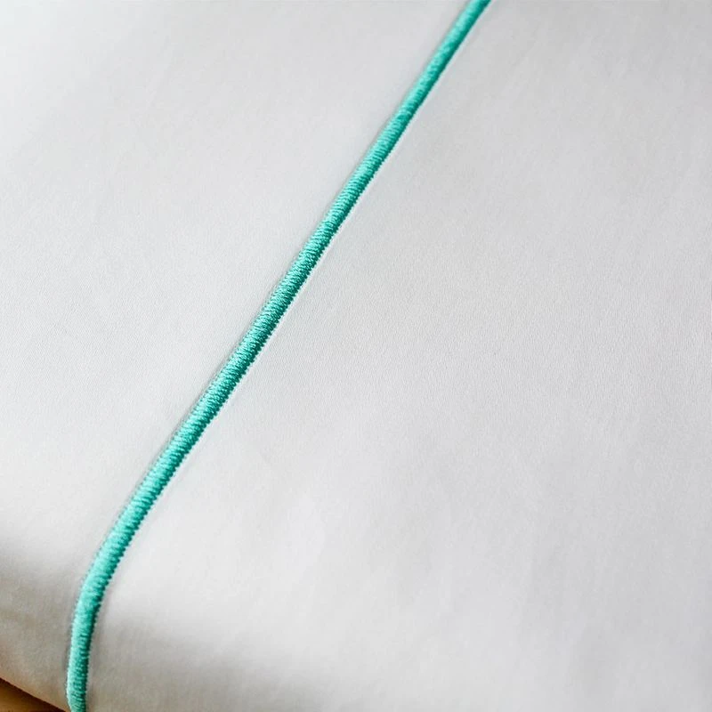 Lot H.couette +taies Satin De Coton 120 Fils/cm² Vert Bleu Palace Bourdon – Image 9