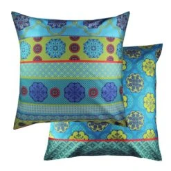 Taie D'oreiller Satin De Coton 120 Fils/cm² Turquoise Rosalia