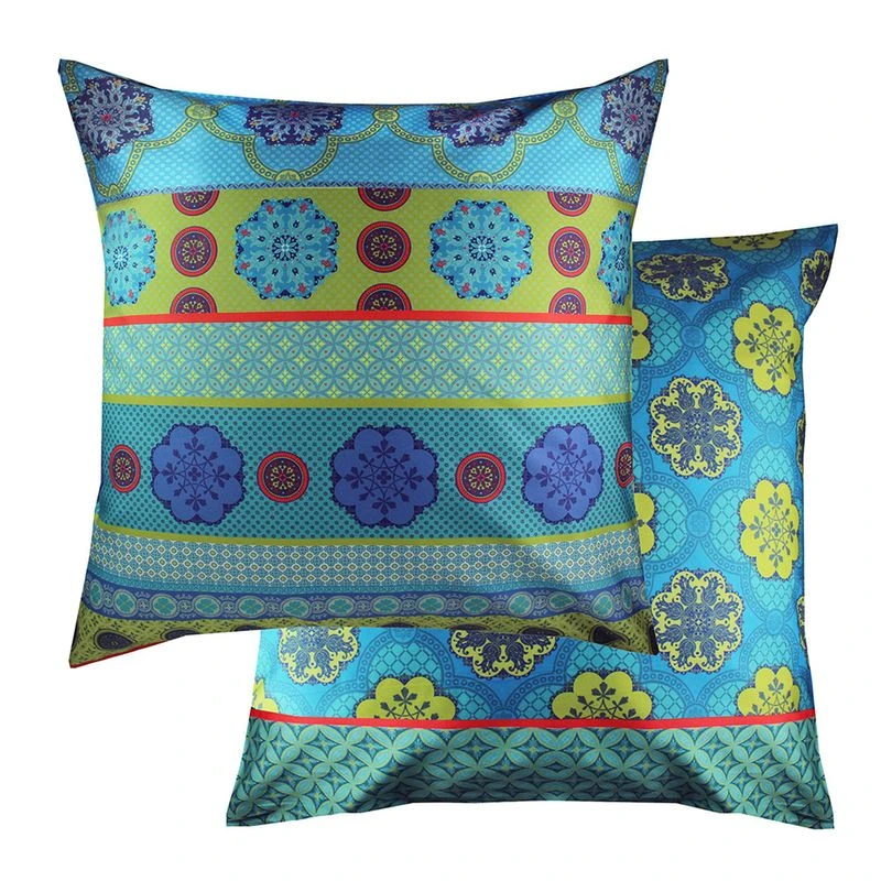 Taie D'oreiller Satin De Coton 120 Fils/cm² Turquoise Rosalia