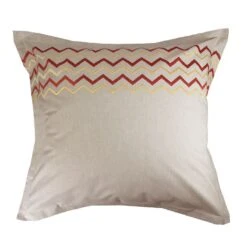 Taie D'oreiller Percale De Coton 80 Fils/cm² Curry Zig Zag