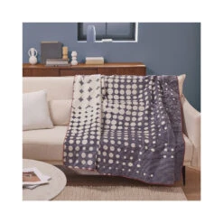 Plaid Jeté De Canapé Punto Gris Garnier Thiebaut